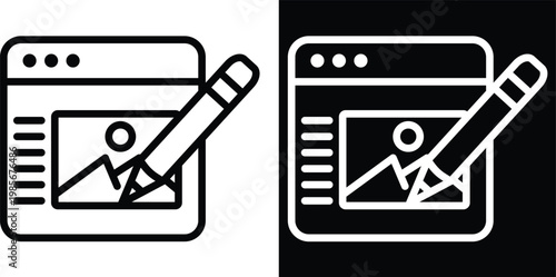 illustration Two-tone version in black and white background