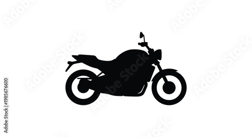 A striking black silhouette of a classic motorcycle showcasing its streamlined design and powerful form silhouette high quality