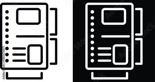 layout Two-tone version in black and white background