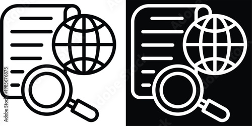 research Two-tone version in black and white background