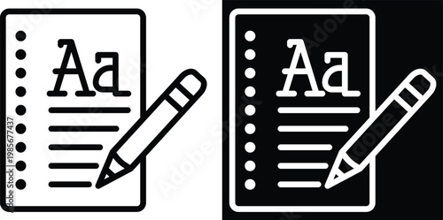 typography Two-tone version in black and white background