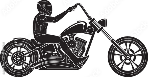 Custom Chopper Ape Hanger Motorbike Silhouettes