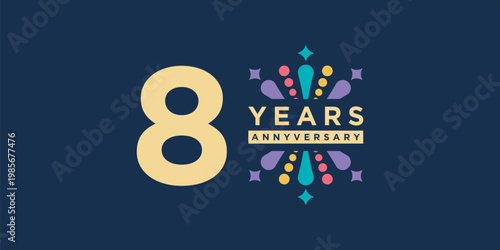 80 Years anniversary logo template for celebration event, invitation, greeting, web.
