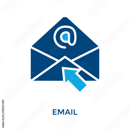 Email Icon Dual Tone Style. Vector Illustration For Graphic Design