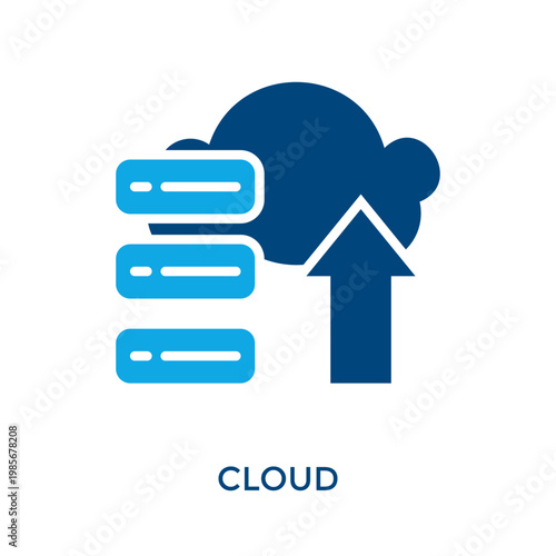 Cloud Icon Dual Tone Style. Vector Illustration For Graphic Design