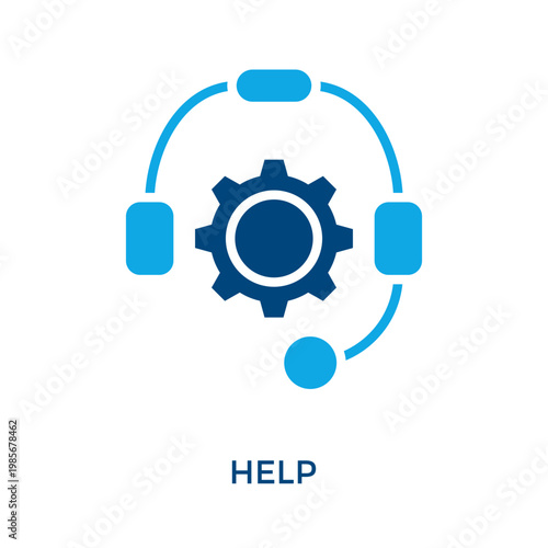 Help Icon Dual Tone Style. Vector Illustration For Graphic Design