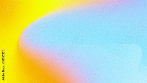 Foto Bright yellow and cyan airy mesh gradient with retro film grain for fresh layout