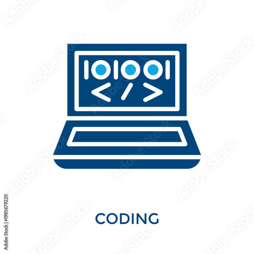 Coding Icon Dual Tone Style. Vector Illustration For Graphic Design