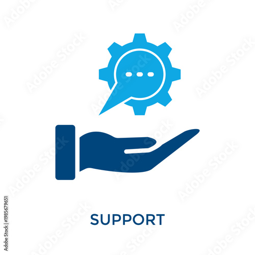 Support Icon Dual Tone Style. Vector Illustration For Graphic Design