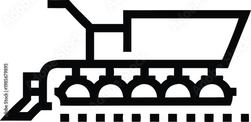 Modern Combine Harvester Agricultural Machine for Efficient Crop Gathering and Processing