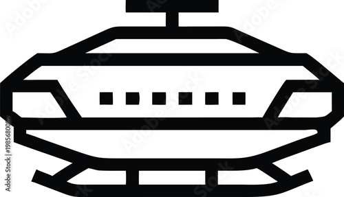 Modern Futuristic Helicopter or Advanced Flying Vehicle Transport Icon