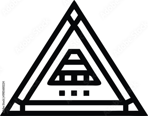 Modern Geometric Triangle Pyramid Icon for Business and Technology Concepts