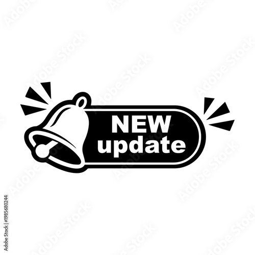 Alert Bell Icon with Update Message.