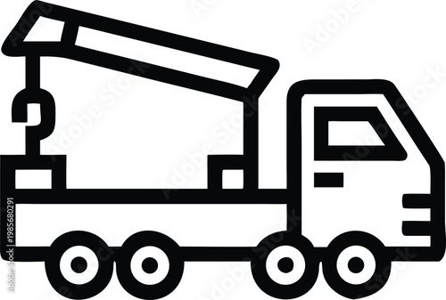 Modern industrial crane truck with a robust hook for lifting heavy construction loads