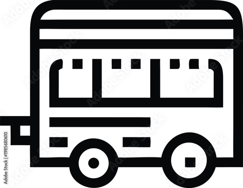 Mobile utility trailer or food truck ready for events and outdoor service