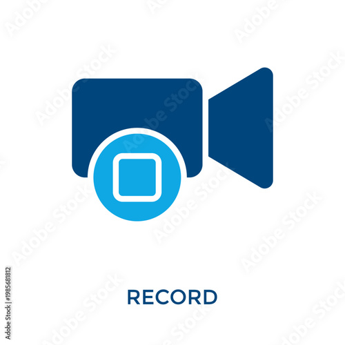 Record Icon Dual Tone Style. Vector Illustration For Graphic Design