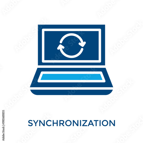 Synchronization Icon Dual Tone Style. Vector Illustration For Graphic Design