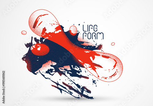 Organic life form, dynamic fluid abstract vector composition inspired by biology, energy, growth and scientific innovation.