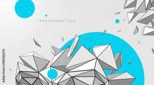 Technological transformation of structured forms, representing data flow, systems thinking, digital intelligence, and controlled evolution through information.