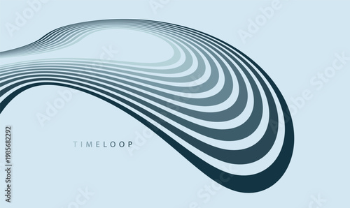 Continuous curved lines slowly dissolving in space, expressing time flow, transformation, sequence, and gradual change through minimalist visual language.