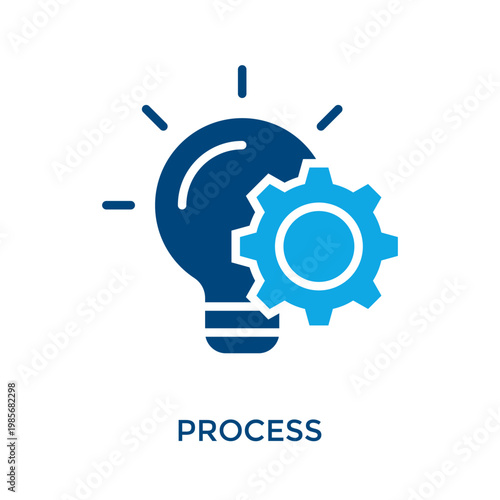 Process Icon Dual Tone Style. Vector Illustration For Graphic Design