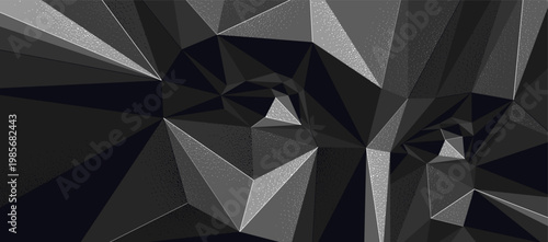 Dark low poly face vector illustration, polygonal design of a boy male face in annihilation, technology and science, kid face eyes looking at camera.