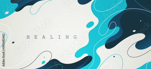 Abstract vector background with smooth fluid lava shapes, curve lines and shapes abstraction art, liquid flow relaxing amorphous illustration.