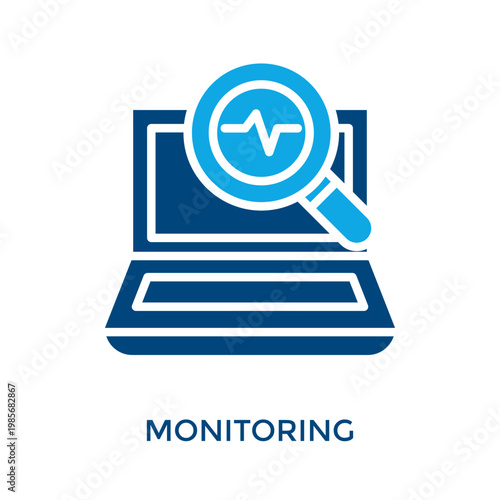 Monitoring Icon Dual Tone Style. Vector Illustration For Graphic Design