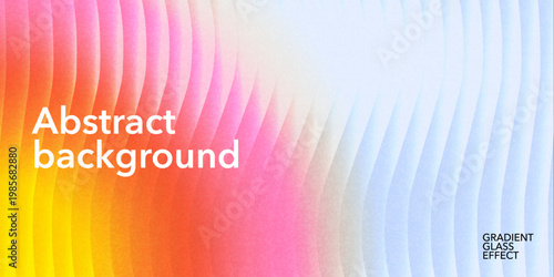 Abstract gradient background with reeded glass texture, modern summer design. Colorful pastel tones in pink, orange, yellow and blue create a bright summer mood and modern aesthetic.