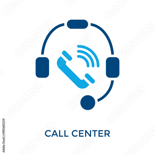 Call Center Icon Dual Tone Style. Vector Illustration For Graphic Design
