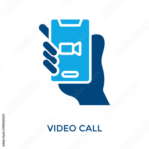 Video Call Icon Dual Tone Style. Vector Illustration For Graphic Design