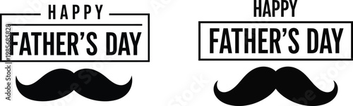Happy father's day celebrating dad with stylish typography and mustache designs
