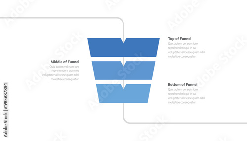 Blue Three Stage Marketing Funnel Infographic for Business Strategy