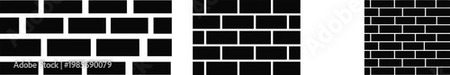Brick wall icon vector silhouette on white background