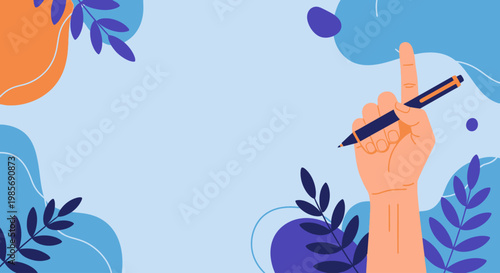 Raised Pen Freedom Expression Press Freedom Day Flat Banner