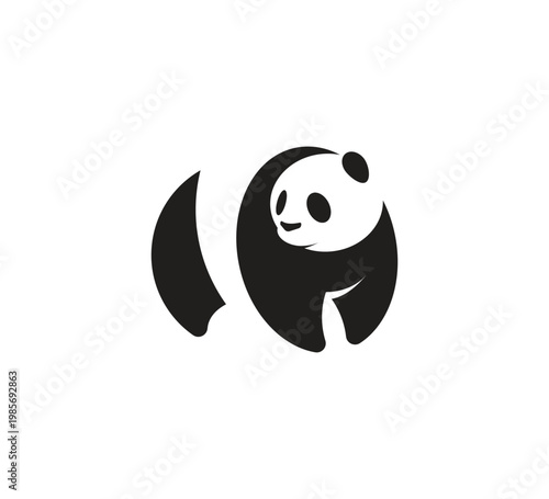 Animal Logo Panda Modern Minimalist Wildlife Vector Design