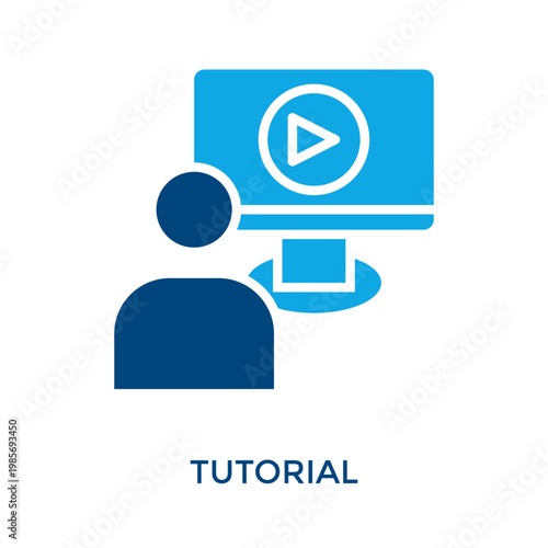 Tutorial Icon Dual Tone Style. Vector Illustration For Graphic Design