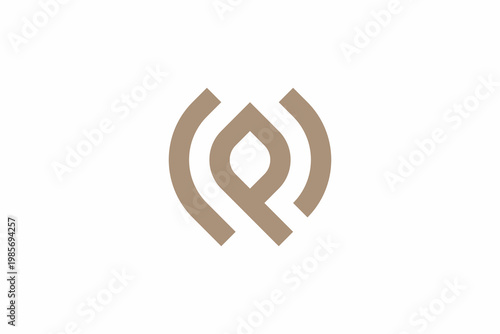 Elegant Letter WP or Letter MP Logo 