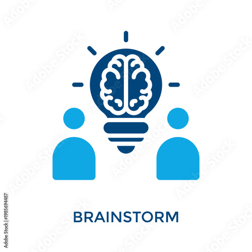 Brainstorm Icon Dual Tone Style. Vector Illustration For Graphic Design