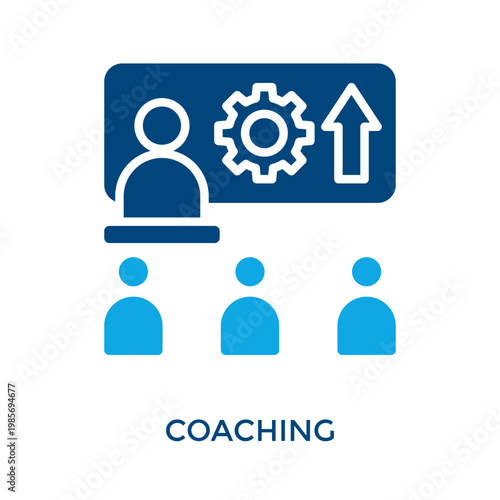 Coaching Icon Dual Tone Style. Vector Illustration For Graphic Design