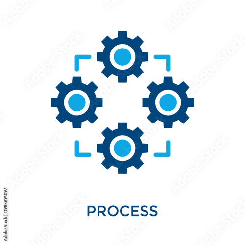 Process Icon Dual Tone Style. Vector Illustration For Graphic Design