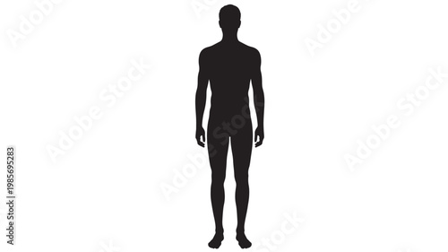 Barefoot Man Silhouette Standing for Conceptual and Minimalist Design