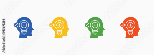 Positivity Icon Set Color Multiple Style Collection Element For Design