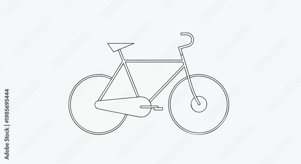 Obraz premium A minimalist line drawing of a bicycle on a white background celebrating World Bicycle Day with a simple and eco-friendly mood