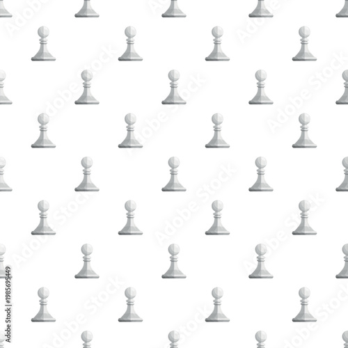 White chess pawn pieces arranging in a repeating seamless pattern