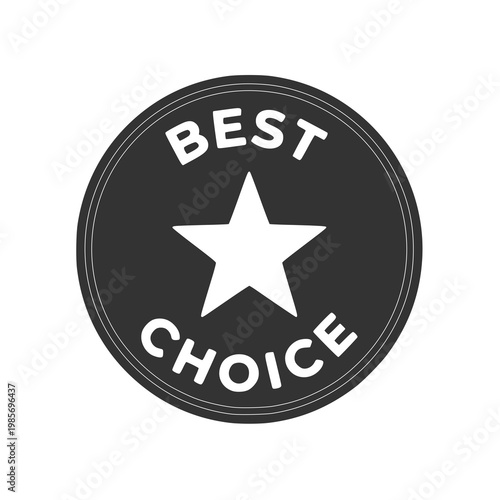 Minimal best choice badge icon with simple circular shape and star symbol. Clean flat SVG design ideal for product highlights, recommendations, quality labels, and UI selection systems.
