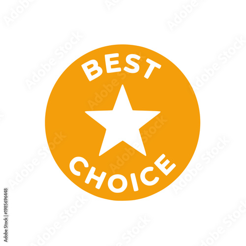 Minimal best choice badge icon with simple circular shape and star symbol. Clean flat SVG design ideal for product highlights, recommendations, quality labels, and UI selection systems.