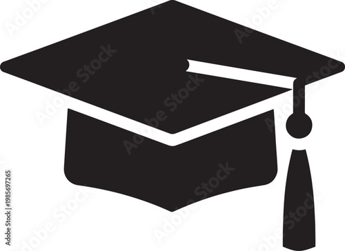 Graduation cap icon symbol for education and academics online  graduation cap