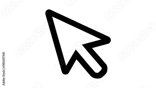 Photography Black computer mouse cursor arrow pointer, isolated on transparent background