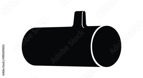 A stark black silhouette of a vintage camera showcasing its rounded form and simplistic design silhouette high quality